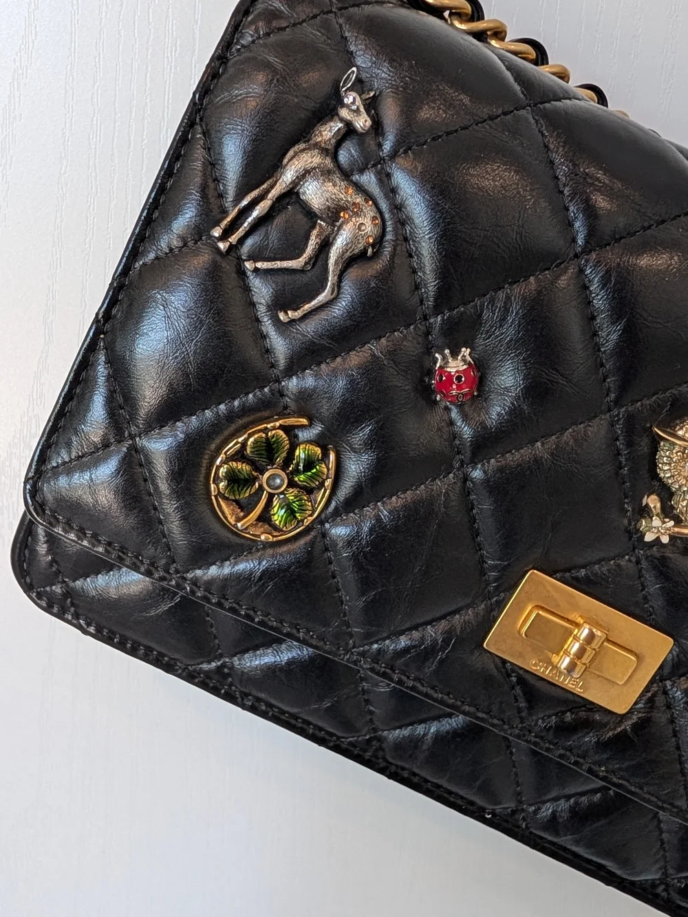 Chanel Aged Calfskin Lucky Charms 2.55 Reissue WOC - Picture 4 of 15